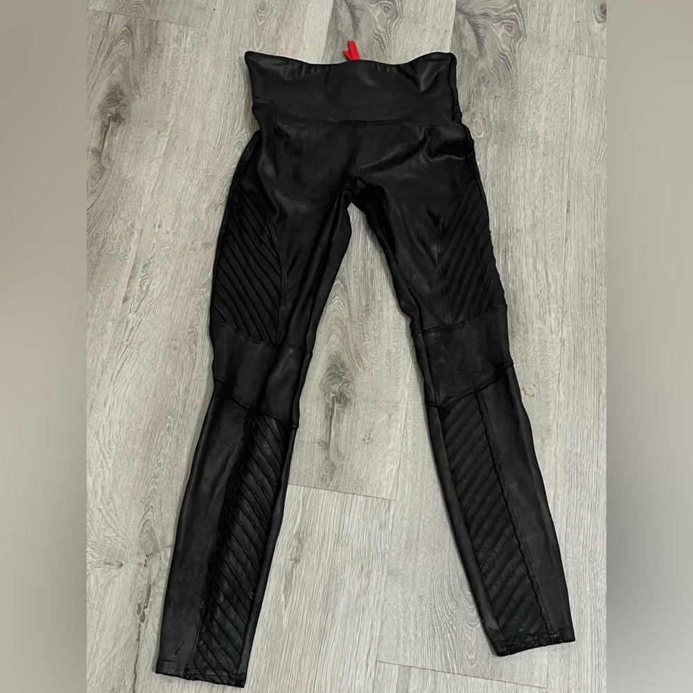 SPANX Black Faux Leather Leggings